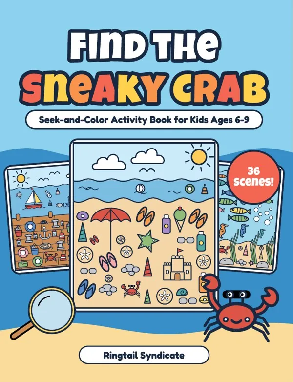 Find the Sneaky Crab coloring book cover