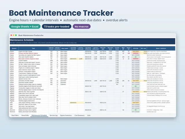 Boat Maintenance Tracker preview