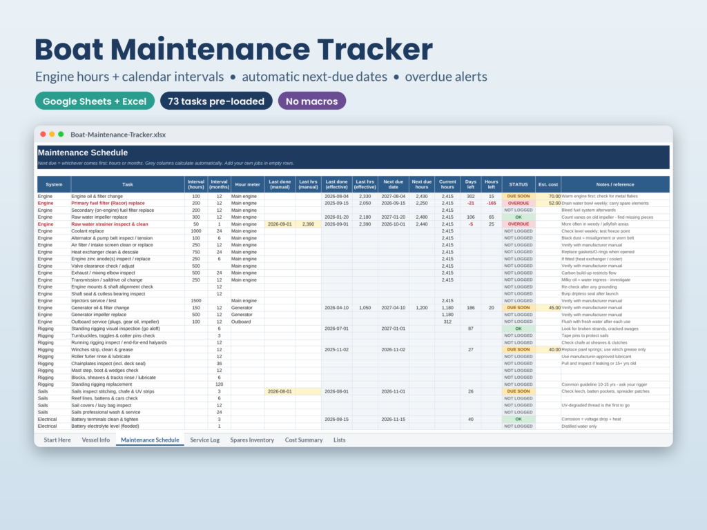 Boat Maintenance Tracker