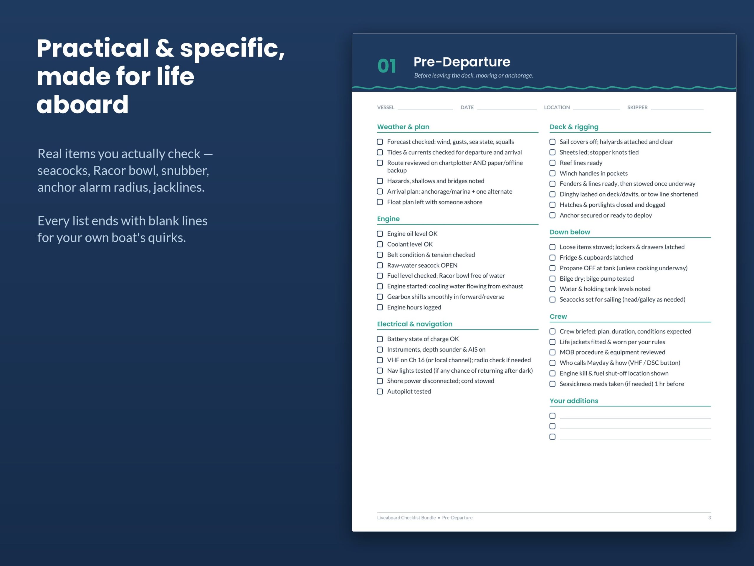 Liveaboard Sailboat Checklist Bundle: Printable Boat Checklists PDF (US Letter and A4) - Image 3