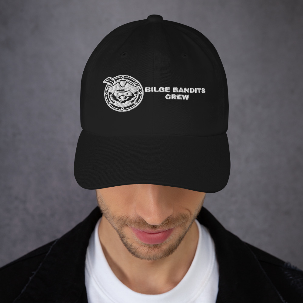 Bilge Bandits Crew Dad Hat, Embroidered Raccoon Pirate Cap, Funny Sailor Hat, Boat Crew Gift
