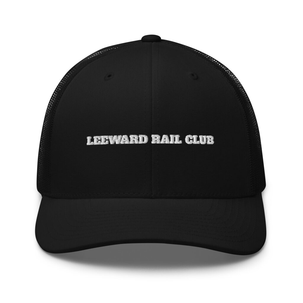 Leeward Rail Club Trucker Hat, Funny Seasick Sailor Cap, Embroidered Sailing Hat, Boat Humor Gift