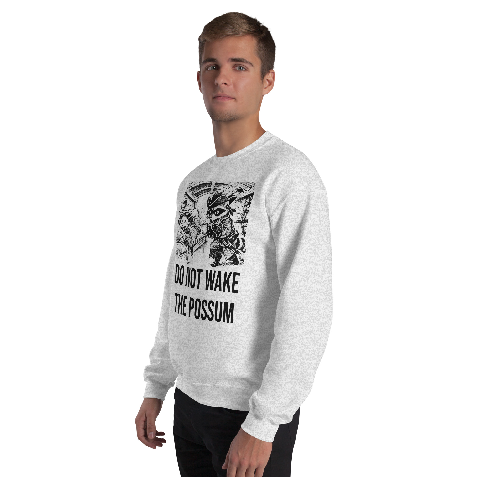 Do Not Wake The Possum Sweatshirt, Funny Boat Crewneck, V-Berth Nap Shirt, Raccoon Possum Sailor Gift - Image 14