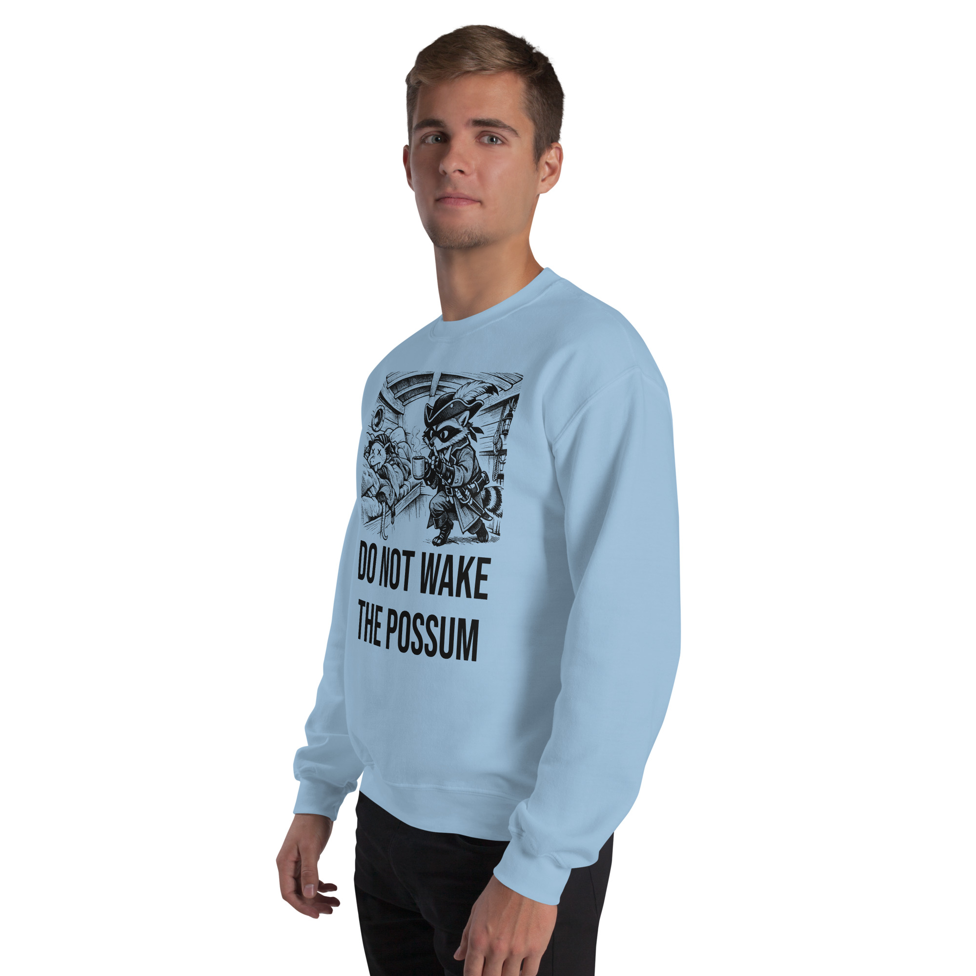 Do Not Wake The Possum Sweatshirt, Funny Boat Crewneck, V-Berth Nap Shirt, Raccoon Possum Sailor Gift - Image 11