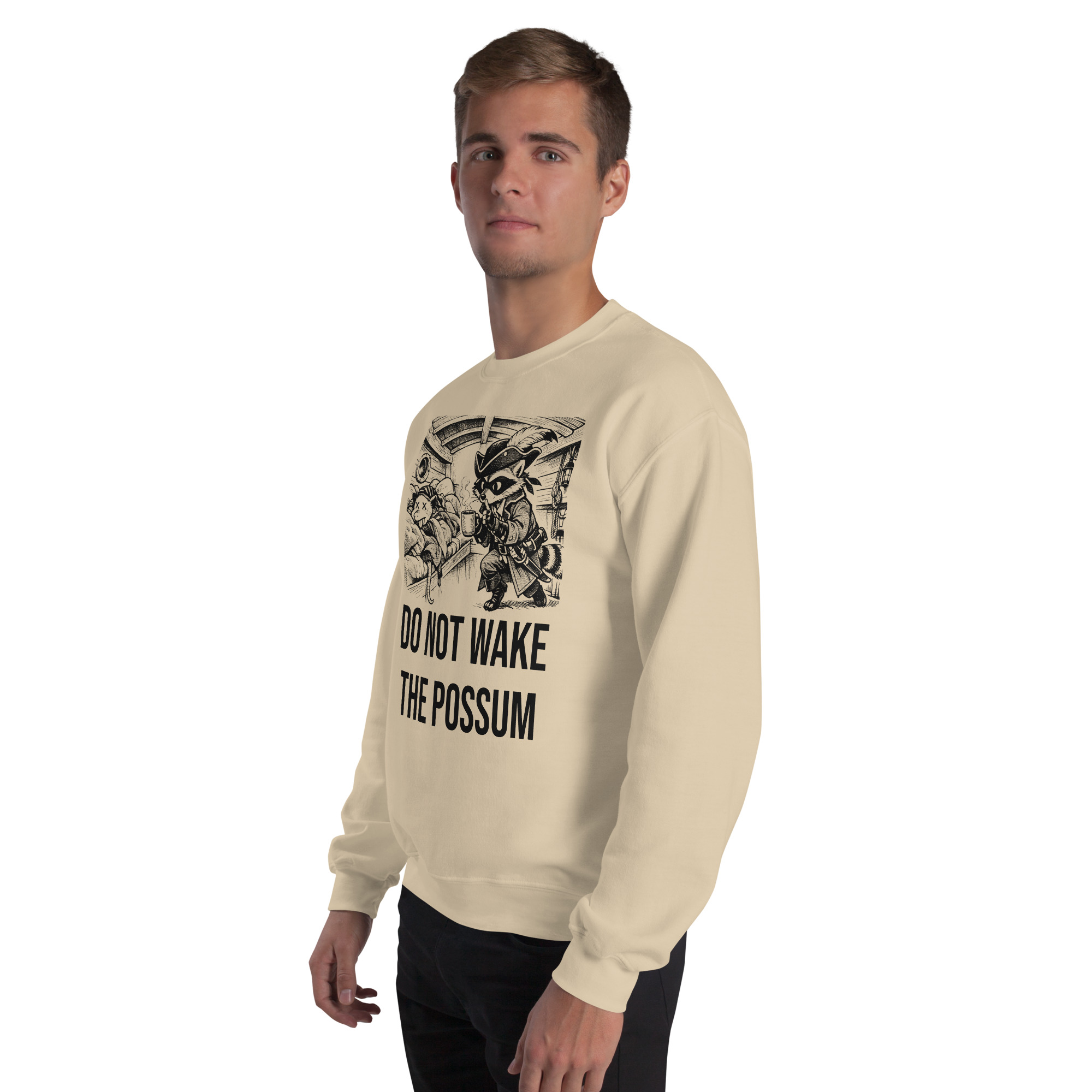 Do Not Wake The Possum Sweatshirt, Funny Boat Crewneck, V-Berth Nap Shirt, Raccoon Possum Sailor Gift - Image 13