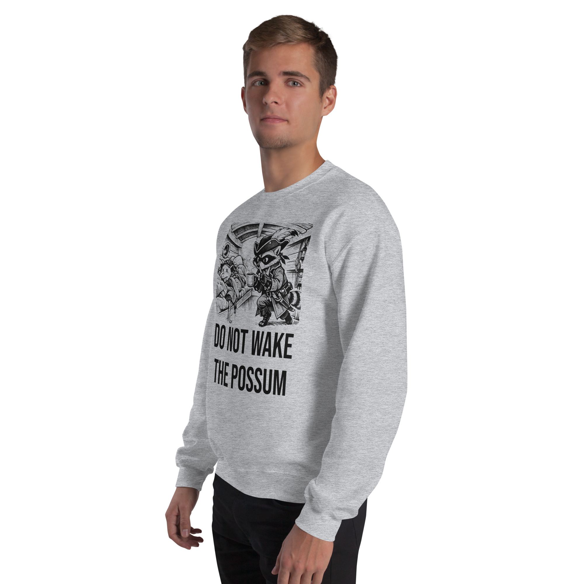 Do Not Wake The Possum Sweatshirt, Funny Boat Crewneck, V-Berth Nap Shirt, Raccoon Possum Sailor Gift - Image 12