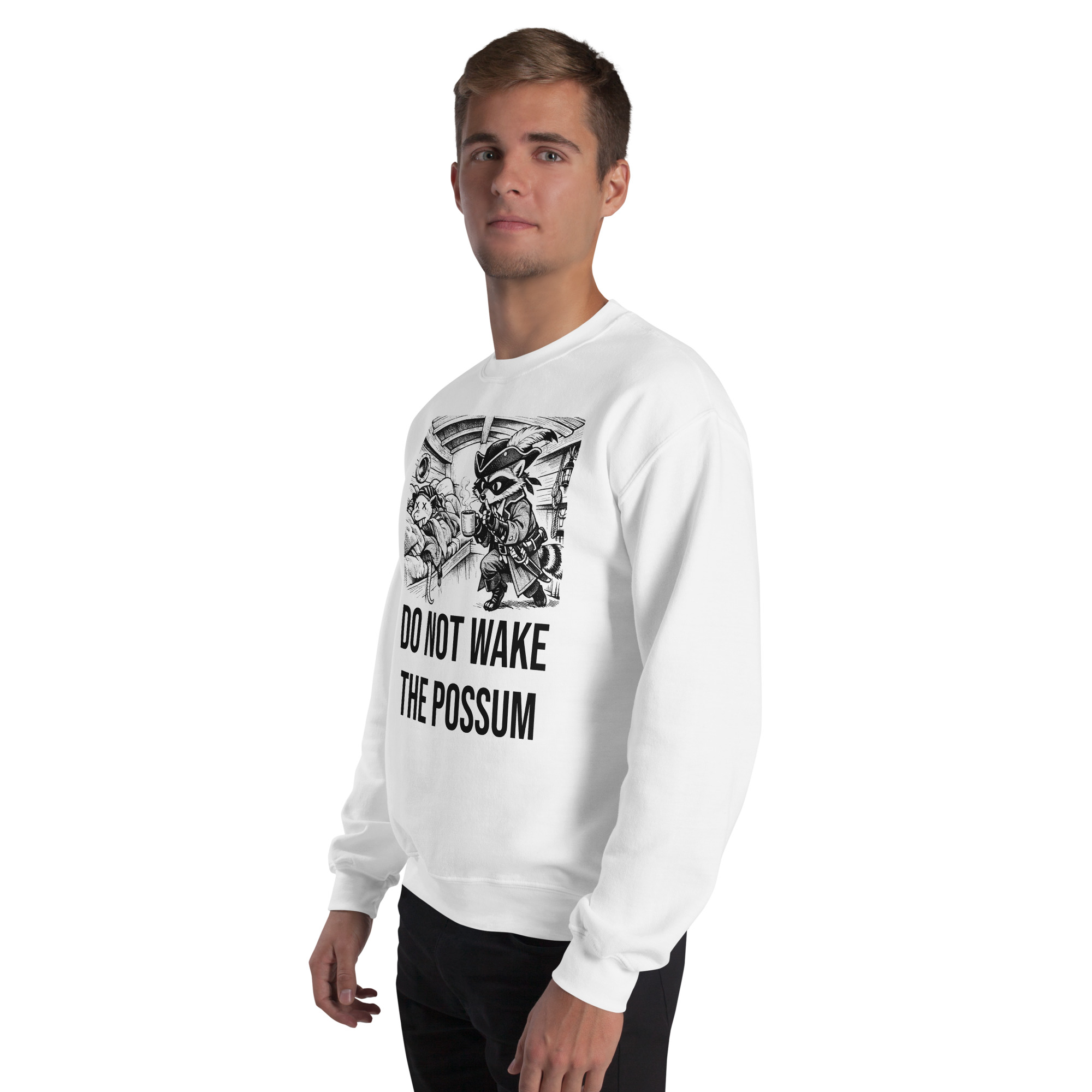 Do Not Wake The Possum Sweatshirt, Funny Boat Crewneck, V-Berth Nap Shirt, Raccoon Possum Sailor Gift - Image 15