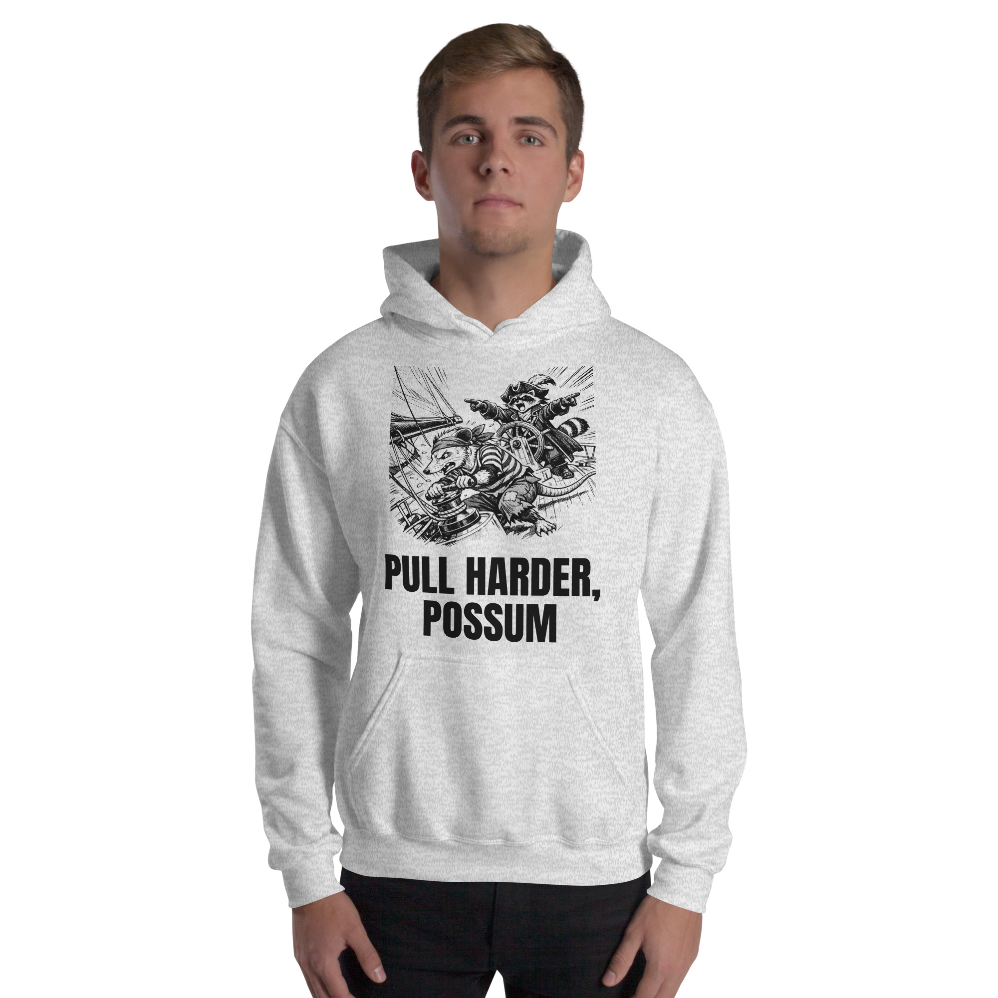Pull Harder Possum Hoodie, Funny Sailing Sweatshirt, Raccoon Captain Sailor Gift, Boat Crew Hoodie - Image 29