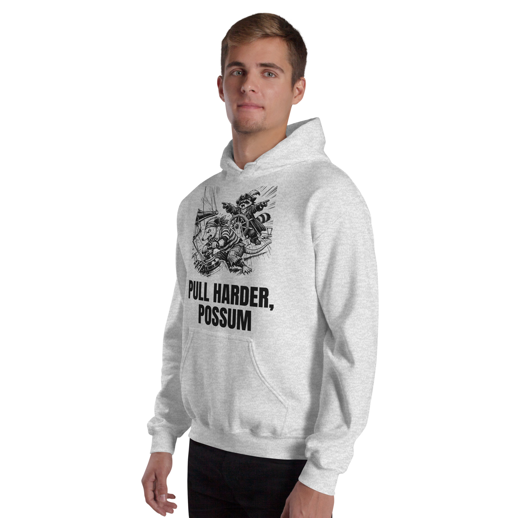 Pull Harder Possum Hoodie, Funny Sailing Sweatshirt, Raccoon Captain Sailor Gift, Boat Crew Hoodie - Image 41