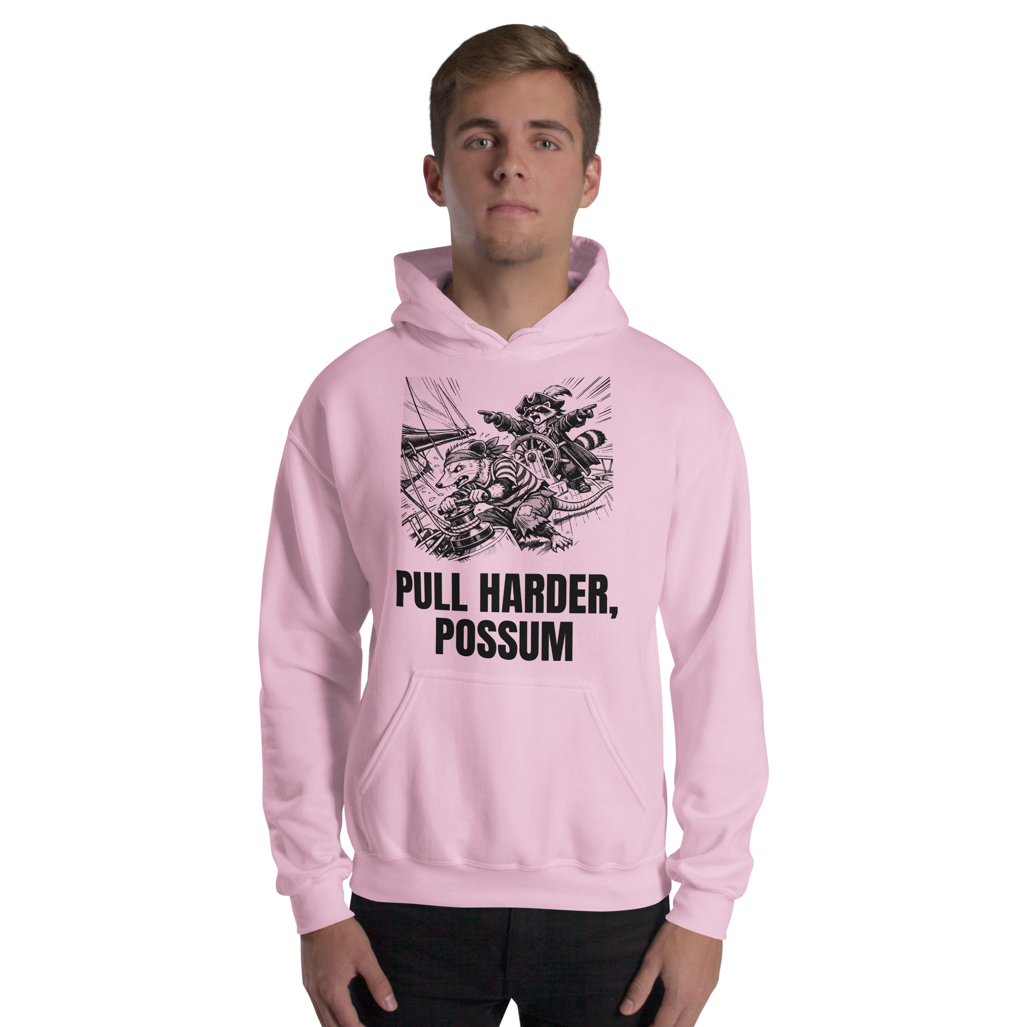 Pull Harder Possum Hoodie, Funny Sailing Sweatshirt, Raccoon Captain Sailor Gift, Boat Crew Hoodie - Image 28
