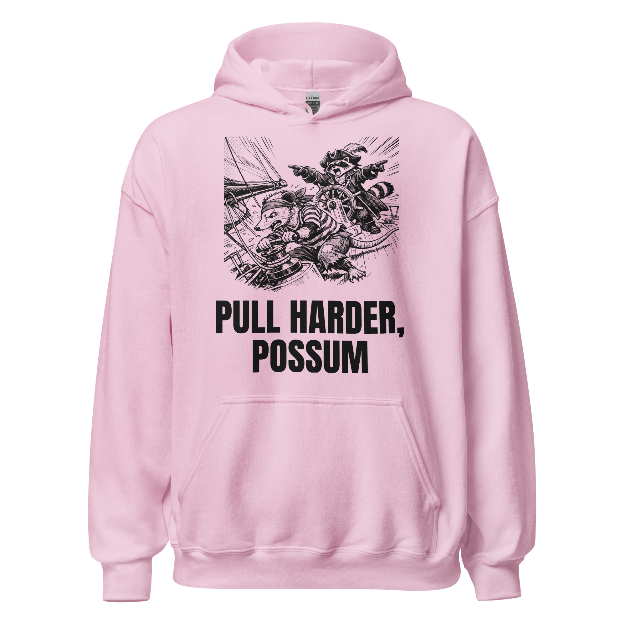 Pull Harder Possum Hoodie, Funny Sailing Sweatshirt, Raccoon Captain Sailor Gift, Boat Crew Hoodie - Image 4