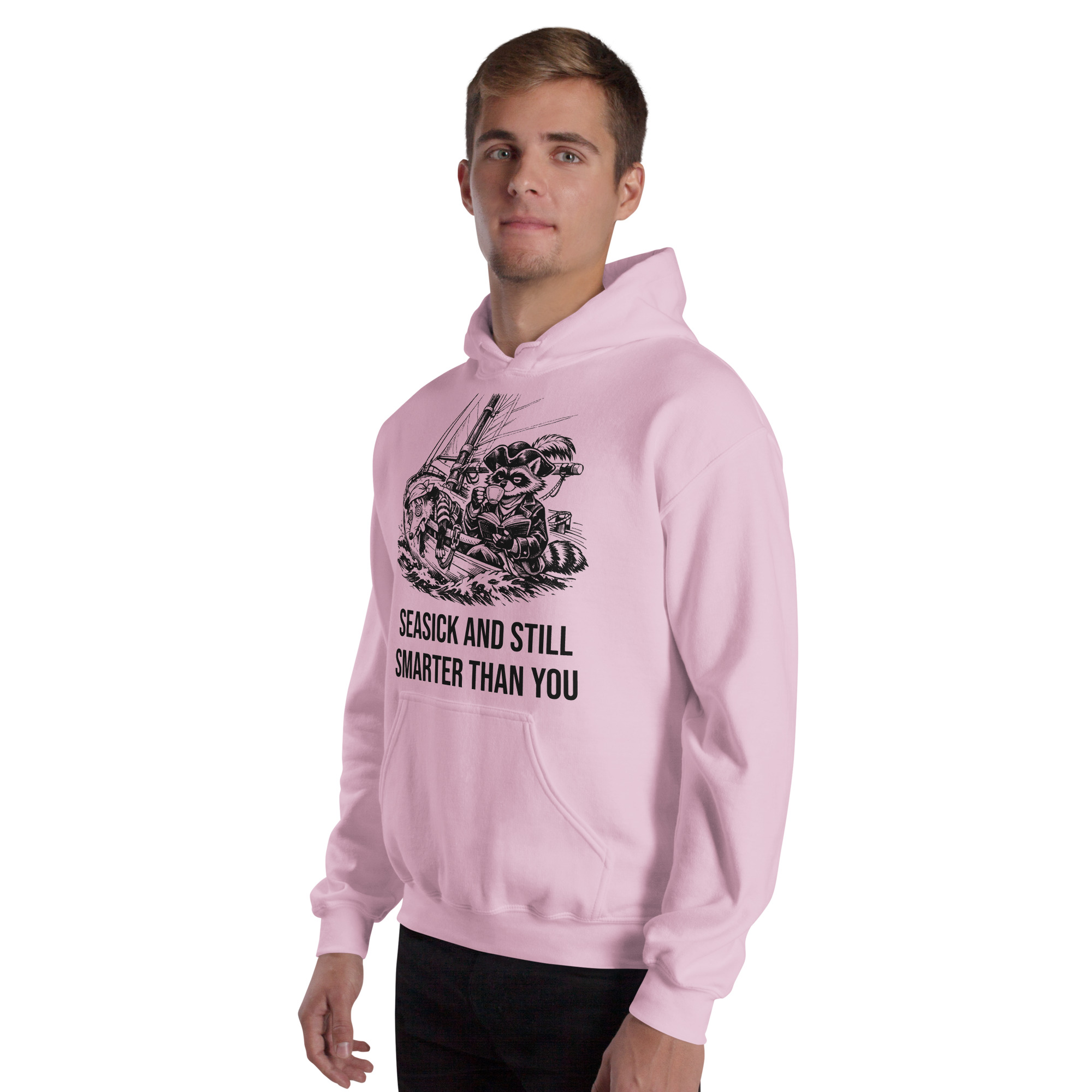 Seasick And Still Smarter Than You Hoodie, Funny Sailing Sweatshirt, Boat Humor Gift, Possum Raccoon Hoodie - Image 40
