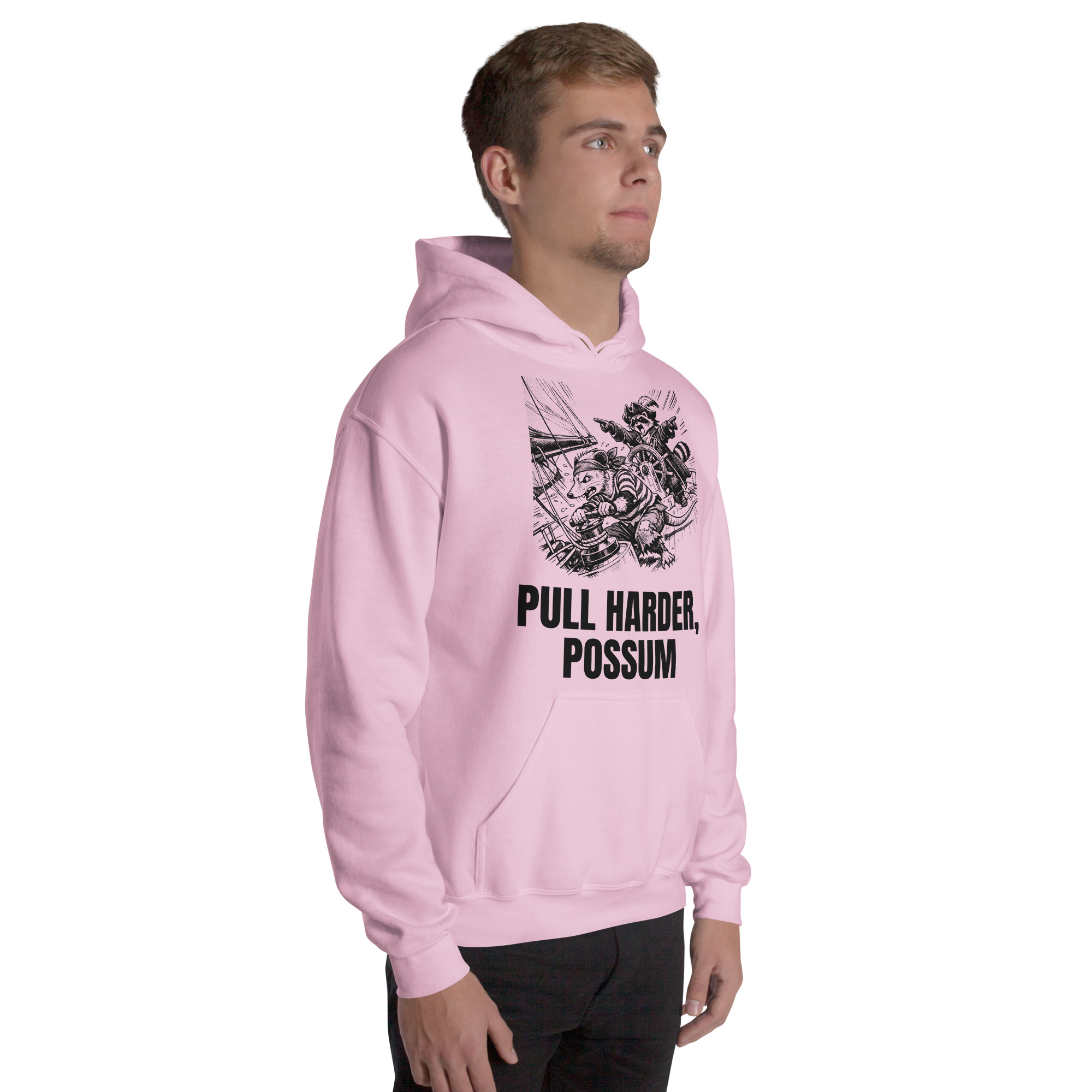 Pull Harder Possum Hoodie, Funny Sailing Sweatshirt, Raccoon Captain Sailor Gift, Boat Crew Hoodie - Image 52