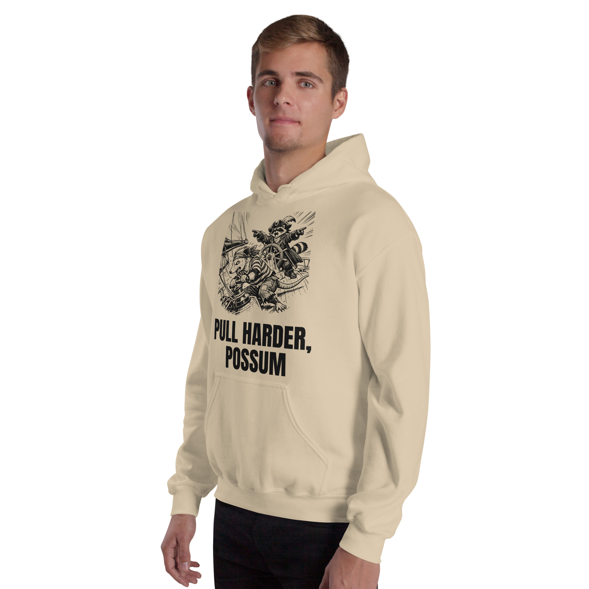 Pull Harder Possum Hoodie, Funny Sailing Sweatshirt, Raccoon Captain Sailor Gift, Boat Crew Hoodie - Image 39