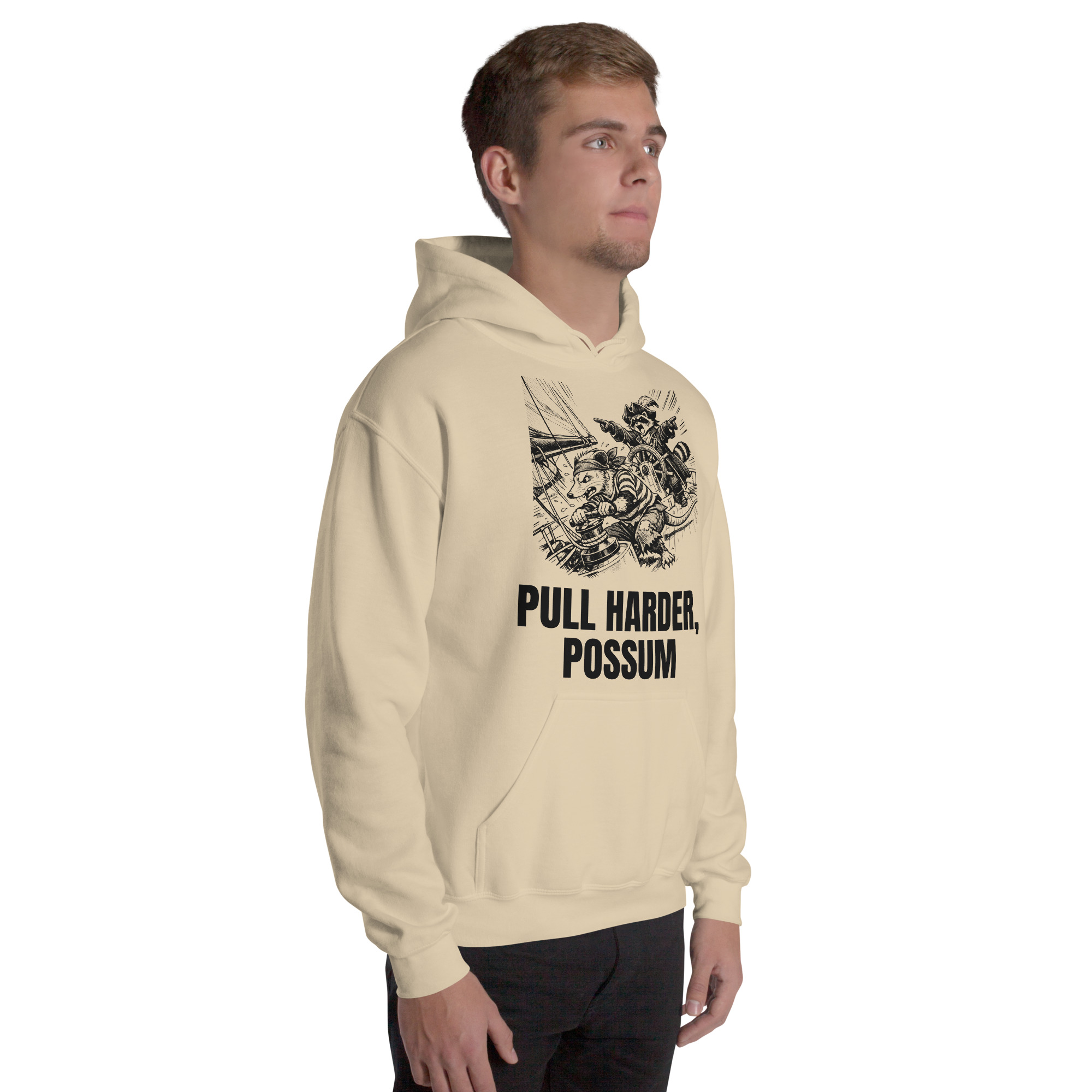 Pull Harder Possum Hoodie, Funny Sailing Sweatshirt, Raccoon Captain Sailor Gift, Boat Crew Hoodie - Image 51