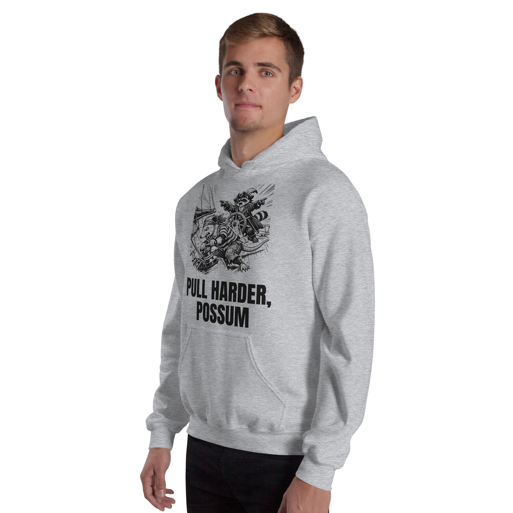 Pull Harder Possum Hoodie, Funny Sailing Sweatshirt, Raccoon Captain Sailor Gift, Boat Crew Hoodie - Image 37