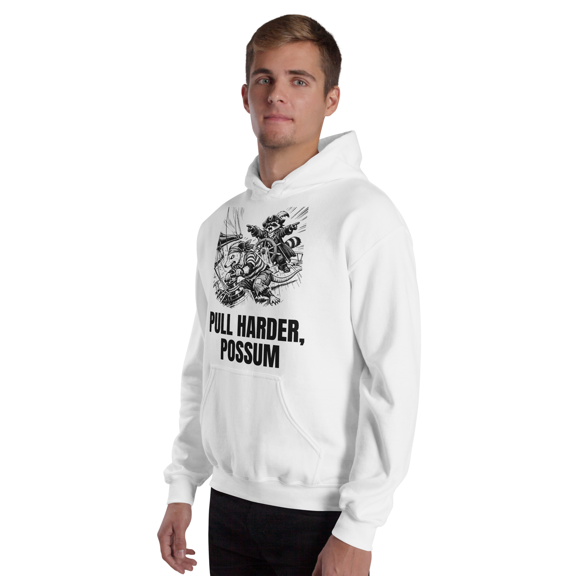 Pull Harder Possum Hoodie, Funny Sailing Sweatshirt, Raccoon Captain Sailor Gift, Boat Crew Hoodie - Image 42