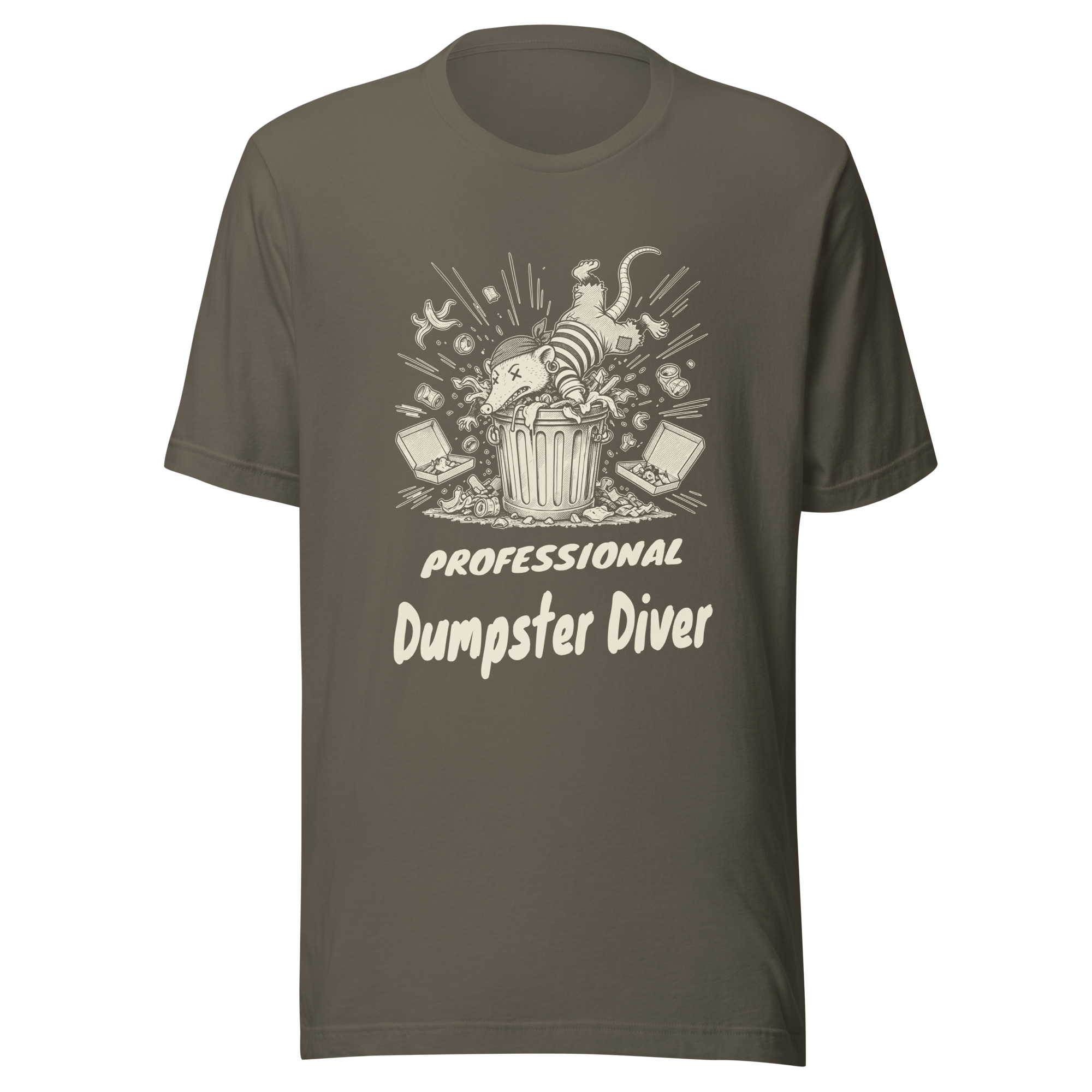Professional Dumpster Diver Shirt, Funny Opossum Pirate Tee, Trash Possum T-Shirt, Dumpster Diving Gift, Raccoon Possum Humor Shirt - Image 4
