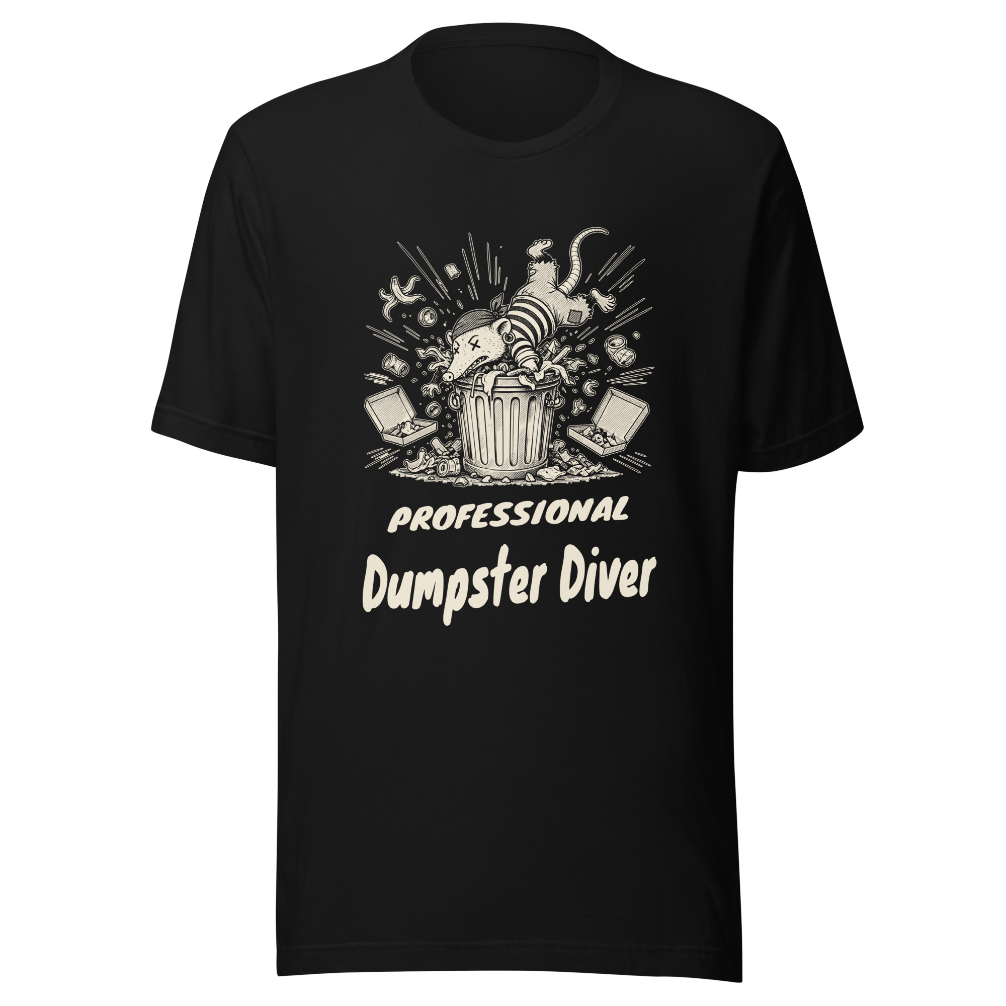 Professional Dumpster Diver Shirt, Funny Opossum Pirate Tee, Trash Possum T-Shirt, Dumpster Diving Gift, Raccoon Possum Humor Shirt