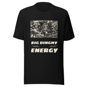 Big Dinghy Energy Shirt, Funny Boat Tee, Inflatable Dinghy Humor T-Shirt, Cruiser Gift, Raccoon Possum Pirate Manga