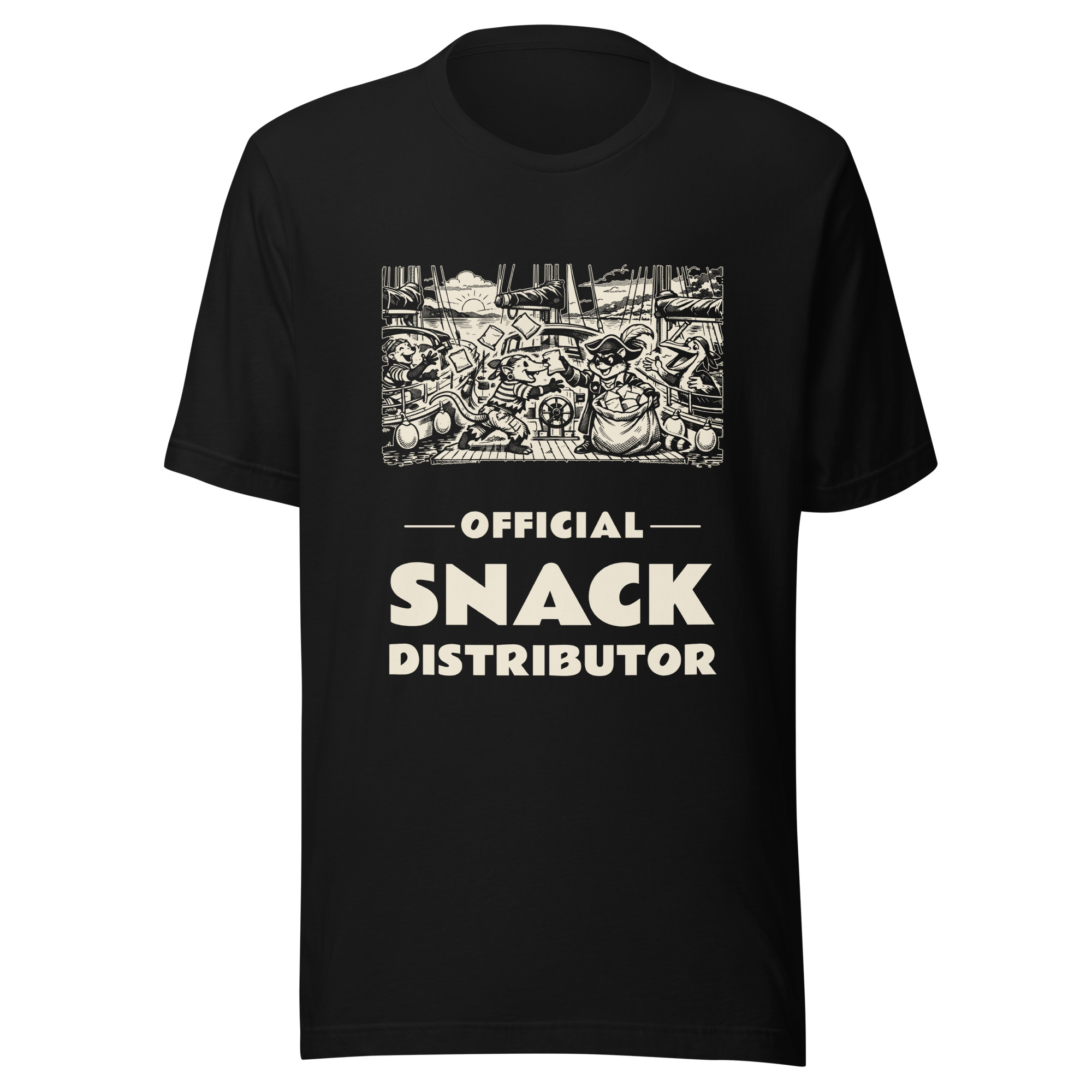 Official Snack Distributor Shirt, Funny Raccoon Pirate Tee, Boat Raft Up Snack T-Shirt, Opossum Gift, Pirate Shirt