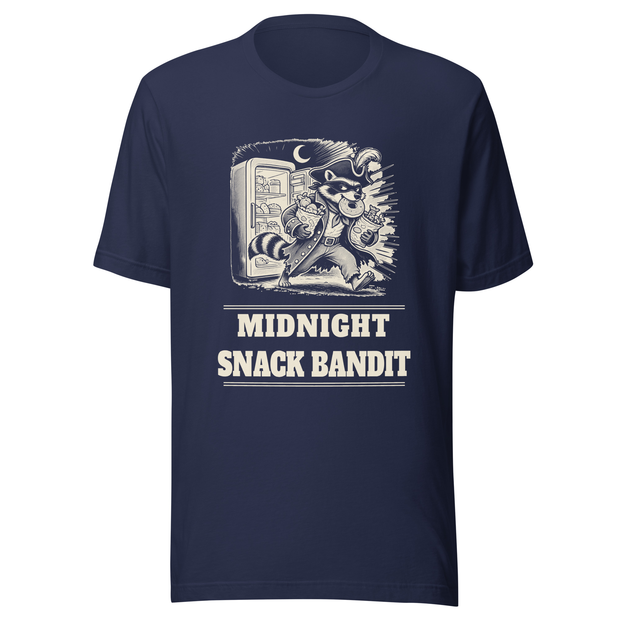 Midnight Snack Bandit Shirt, Funny Raccoon Pirate Tee, Snack Lover T-Shirt, Night Owl Raccoon Gift, Bin Bandit Raccoon Humor - Image 2