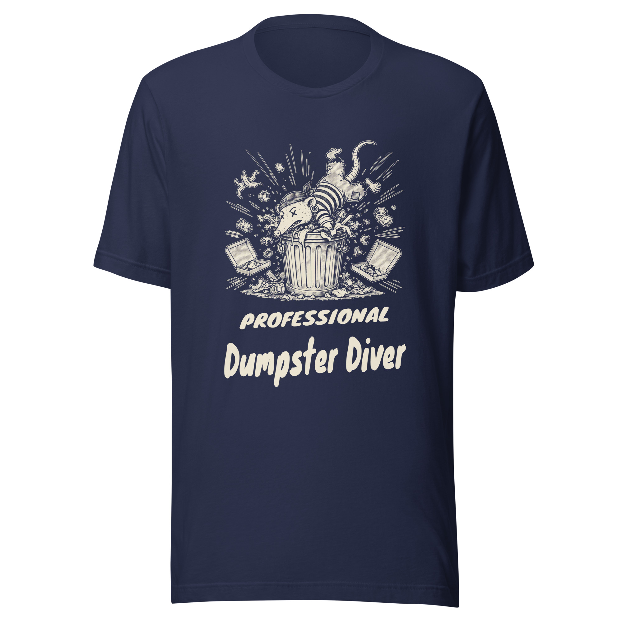Professional Dumpster Diver Shirt, Funny Opossum Pirate Tee, Trash Possum T-Shirt, Dumpster Diving Gift, Raccoon Possum Humor Shirt - Image 2
