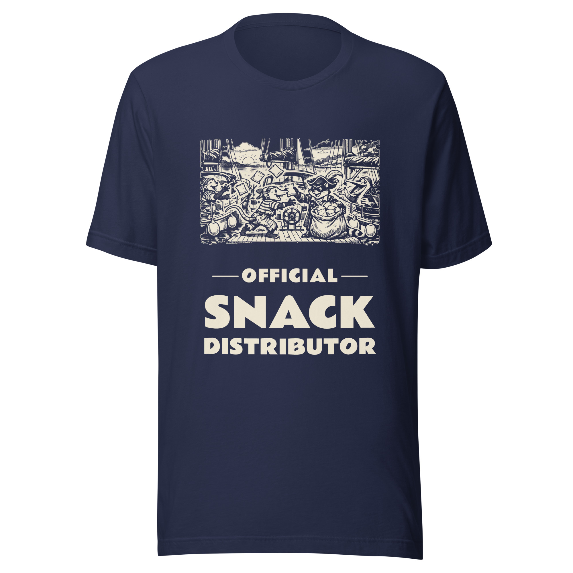 Official Snack Distributor Shirt, Funny Raccoon Pirate Tee, Boat Raft Up Snack T-Shirt, Opossum Gift, Pirate Shirt - Image 2